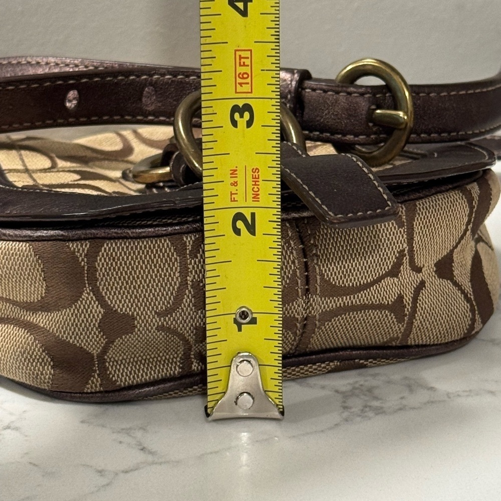 Coach Signature Brown and Tan Vintage Y2K Crossbody Bag - Picture 8 of 11
